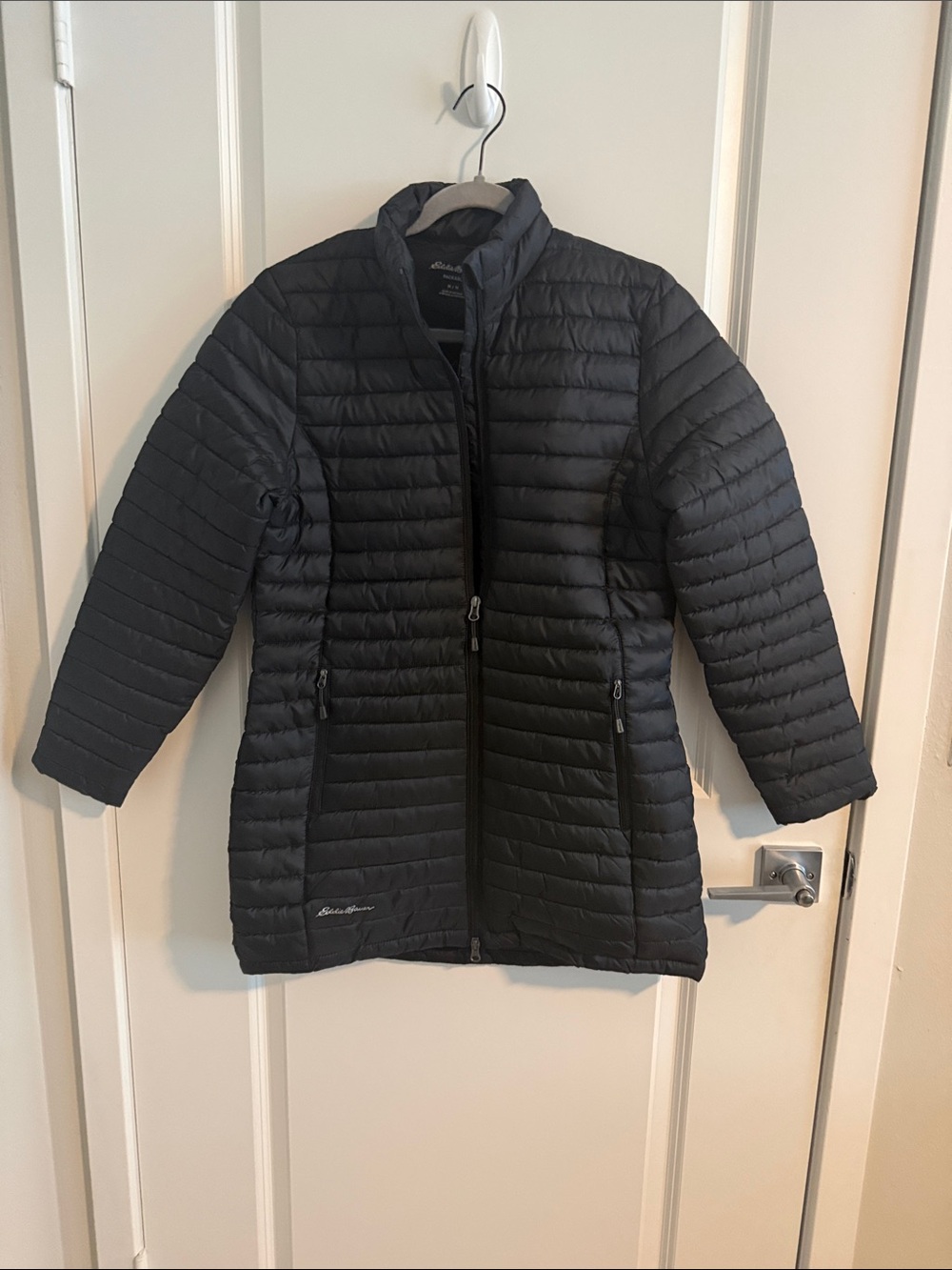 Eddie Bauer Black Quilted Long Women's Puffer Jacket